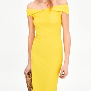 Yellow Zara Off the Shoulder dress